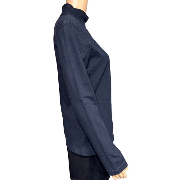Croft & Barrow Womens Mock Neck Shirt Top Pullover Long Sleeve Black Medium - Picture 2 of 8